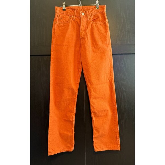 Ralph Lauren Double RL (RRL) High Boy Fit Denim Orange Jeans size 27 Women’s - Picture 7 of 13
